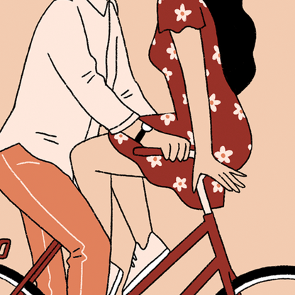 Lovers on bike (A6) * Lot de 10 cartes