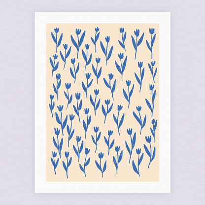 Champs de tulipes bleues (A4 ou 30x40) * Affiche à l'unité