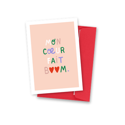 Mon coeur fait boom (A6) * Lot de 10 cartes